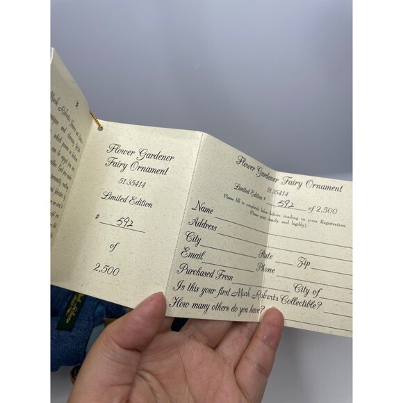 Mark Roberts flower Gardener Fairy ornament 51 35414 limited 592 of 2500 - Picture 8 of 11